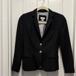 J. Crew Black Women's Single-Breasted Blazer with Gold Buttons